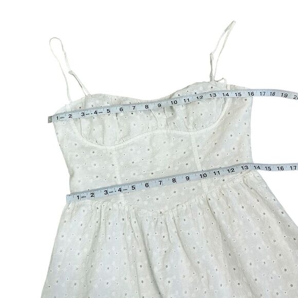 Princess Polly Mckilah Eyelet Cotton Minidress In White size 6 - Picture 6 of 8